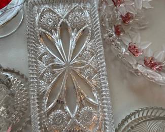 American Brilliant Cut Glass Rectangular Tray