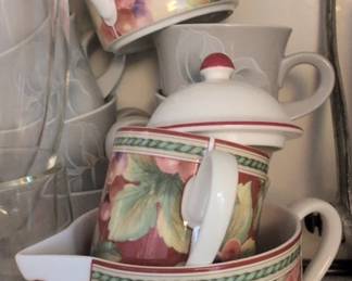 Villeroy  Boch Botanica Pattern Pitcher and Mugs Set