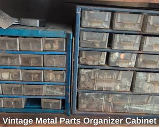 Vintage Metal Parts Organizer Cabinet