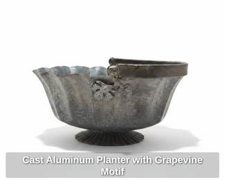 Cast Aluminum Planter with Grapevine Motif