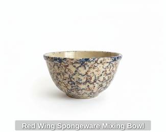Red Wing Spongeware Mixing Bowl