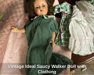 Vintage Ideal Saucy Walker Doll with Clothing