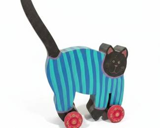Wooden Cat Pull Toy