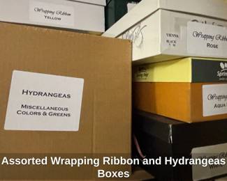 Assorted Wrapping Ribbon and Hydrangeas Boxes