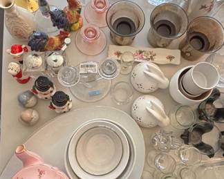 Assorted Vintage Glassware and Collectible Figurines