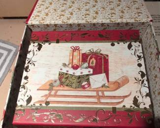Christmas Keepsake Box with Decorative Sled and Ornaments second image