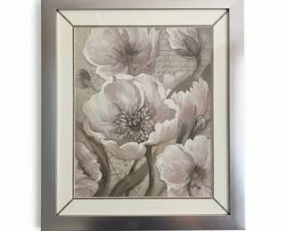 Carol Robinson Winter Bloom Floral Print in Mirrored Frame