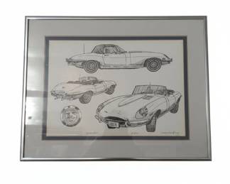 Jaguar EType Collection Limited Edition Print by Federico De Muro