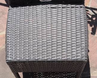 Wicker Outdoor Side Table with Handle