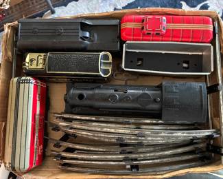 Mechanical wind-up toy train by Marx complete and it works
