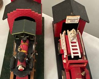 Model train and fire engine music box