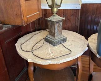 Marble top pair of tables