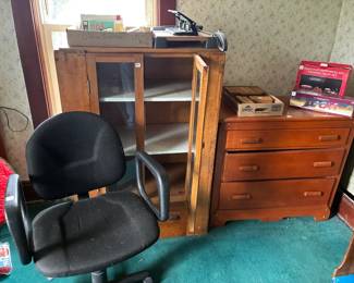 Office chair display cabinet and dresser