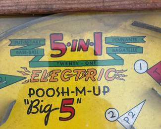 Close up of pin ball game