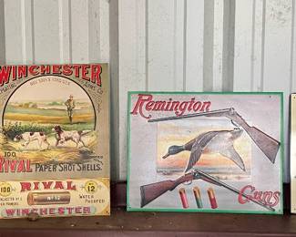 WINCHESTER, HARLEY DAVIDSON, & REMINGTON METAL SIGNS