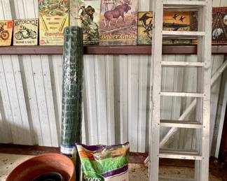 LOADING RAMPS, METAL SIGNS, PLANTER