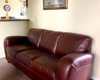 MAROON LEATHER COUCH
