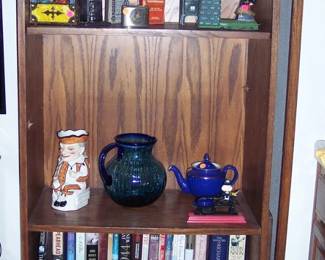 Bookcase $7, cast iron, collectible banks $3 - $10