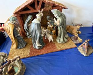 15 piece ceramic Nativity scene  approx. 22" x 15"  $55 obo