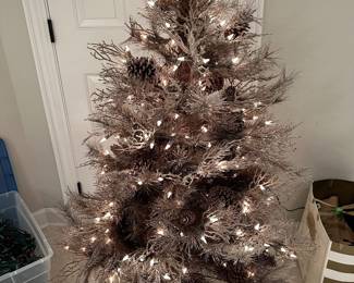 Small pre-lit Christmas tree