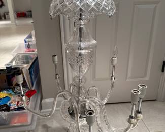 Waterford crystal chandelier (all crystals securely wrapped and therefore not photographed - sold as is due to small crack)