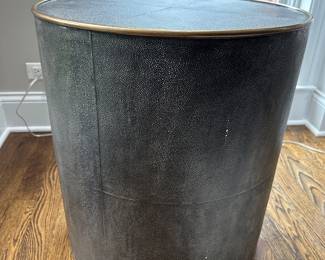 Embossed leather drum table