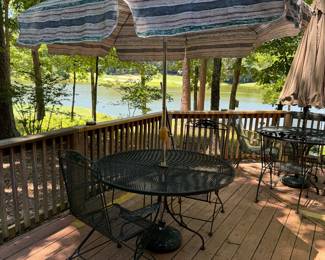 Patio Table with 2 Chairs and Umbrella