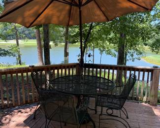Patio Table with 4 Chairs and Umbrella