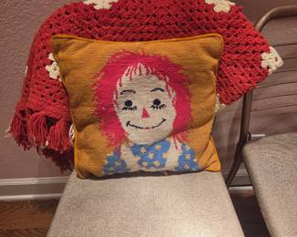 Vintage Raggedy Ann pillow