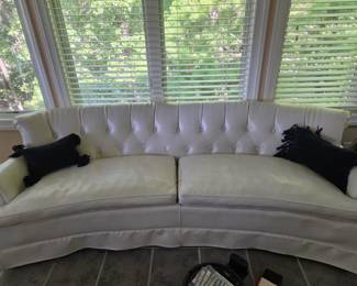 Vintage white leather couch
