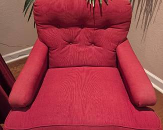 Red chair with ottoman