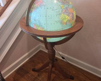 World globe with light