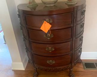 Vintage small half round entry table