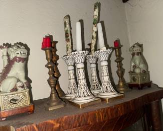 More Foo Doggies and Italian candlesticks