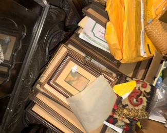 Piles of framed Nuttings