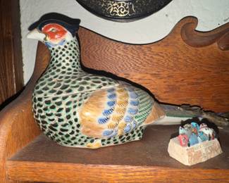 Japanese Kutani ware porcelain pheasant