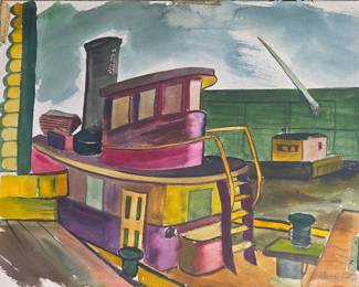 1930s Elias Katz watercolor