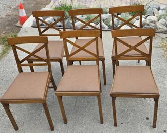 Set of 6 Leg-o-matic chairs. Mid century modern.