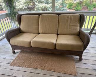 Wicker Rattan Sofa with Webbing