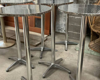 Lot 63: 6 Pub Height Chrome Tables