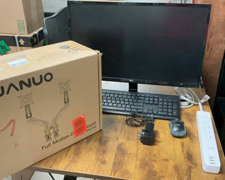 Lot 60: Lg Monitor, Full Motion Desk Mount