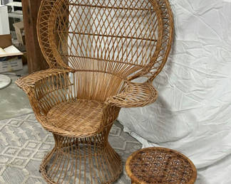 Lot 13: Vintage Wicker Peacock Chair