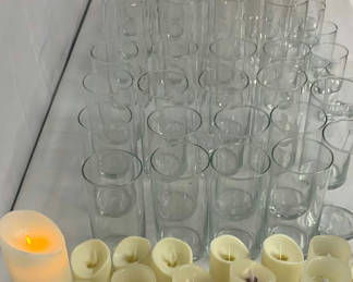 Lot 152: Clear Glass Vase Style Candle Holders