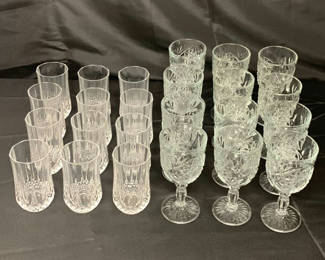 Lot 157: Clear Cut Glassware