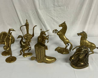 Lot 208: 12 Solid Brass Figurines