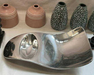 Lot 194: Nambe Serving Platter, ceramic pottery vases