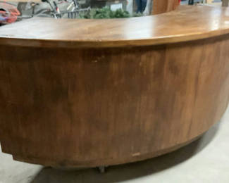 Lot 5: Large SoIid Wood Curved Counter