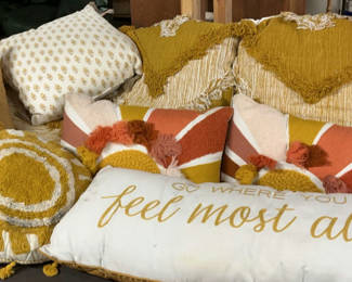 Lot 115: 13 Throw Pillow In Shades Of Mustard Gold