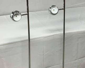 Lot 46: Pair Of Silver Floor Lamps