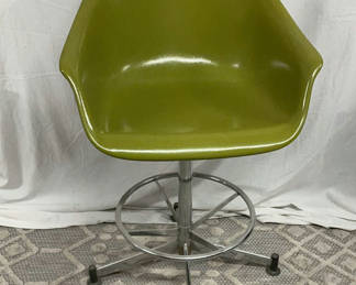 Lot 178: MCM Olive Cosco swivel stool, 2 leopard doormats